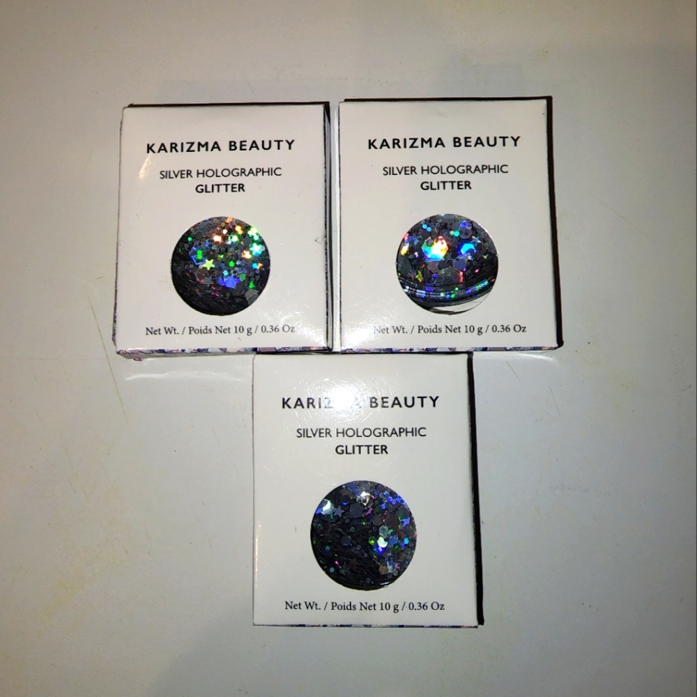 KARIZMA Holographic Silver Body Glitter. 10g Chunky Face Glitter, Hair Glitter,